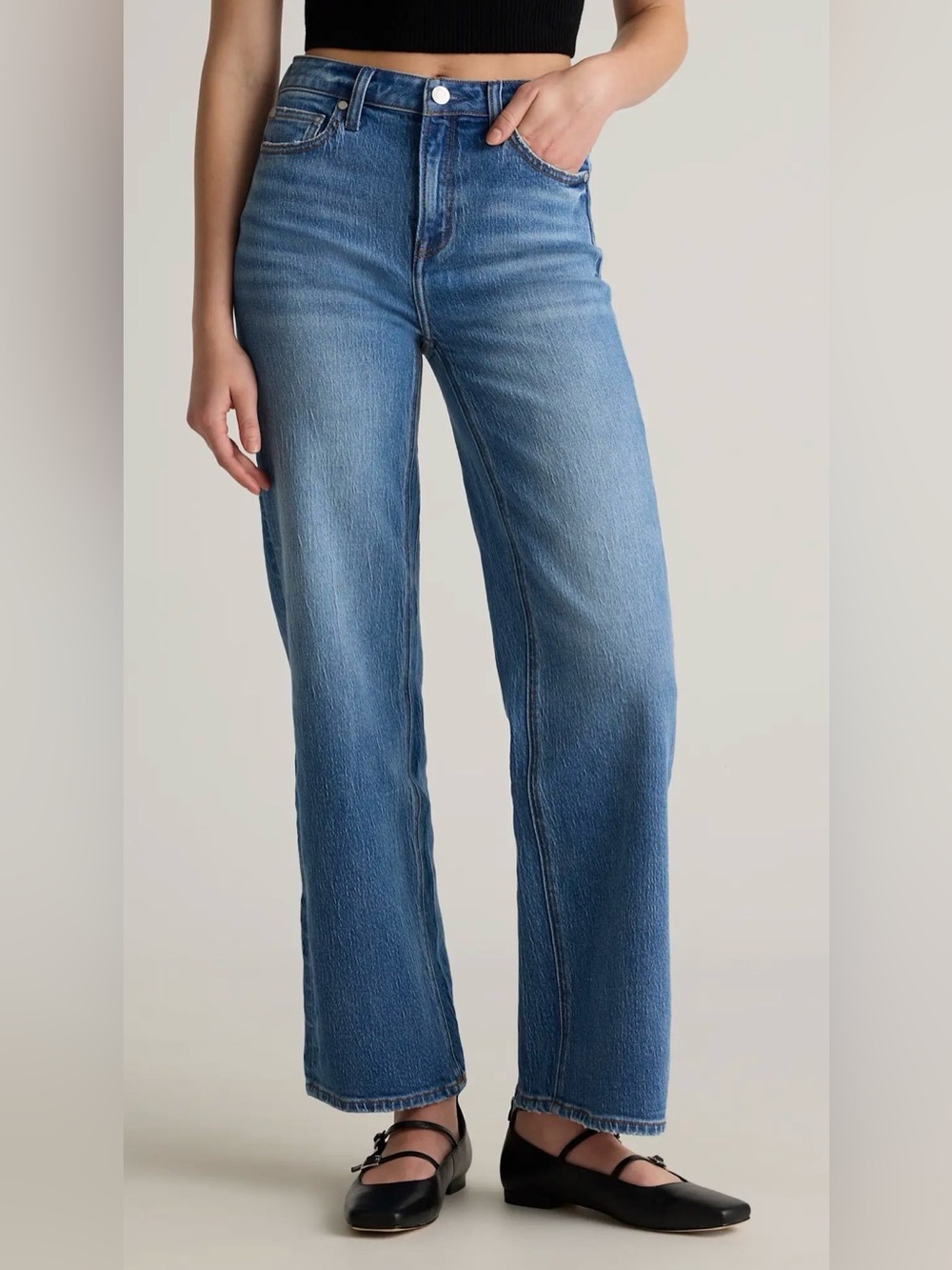 QUINCE WOMENS BELLA STRECH WIDE LEG JEANS! - Picture 9 of 13